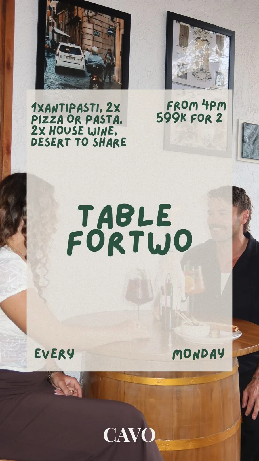 Table for Two every Monday at CAVO Uluwatu